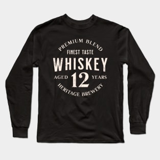 Vintage whiskey 12 years label distressed Long Sleeve T-Shirt